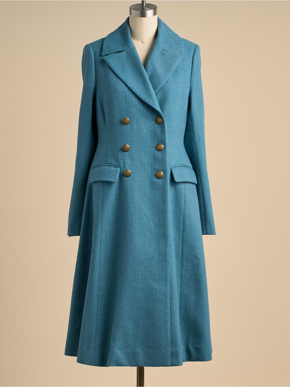 Sundance Fiona Military Coat Double breasted Wool CottonXL Petites